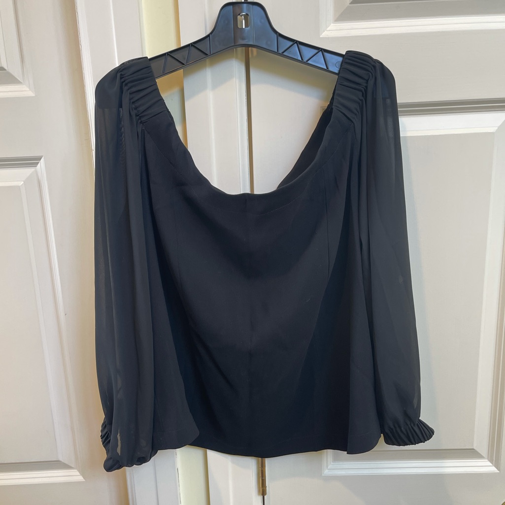 Tom And Linda Platt Black Off-Shoulder Top